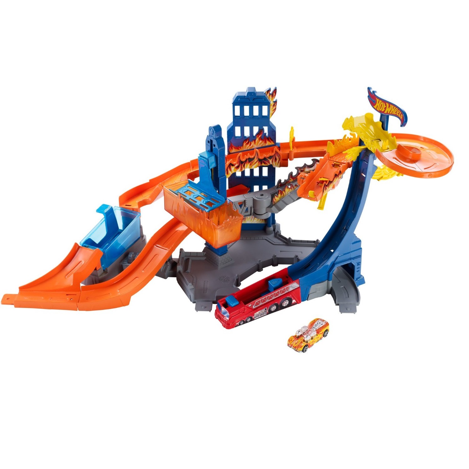 Bộ đồ chơi Hot Wheels Color Shifters Flame Fighter Playset