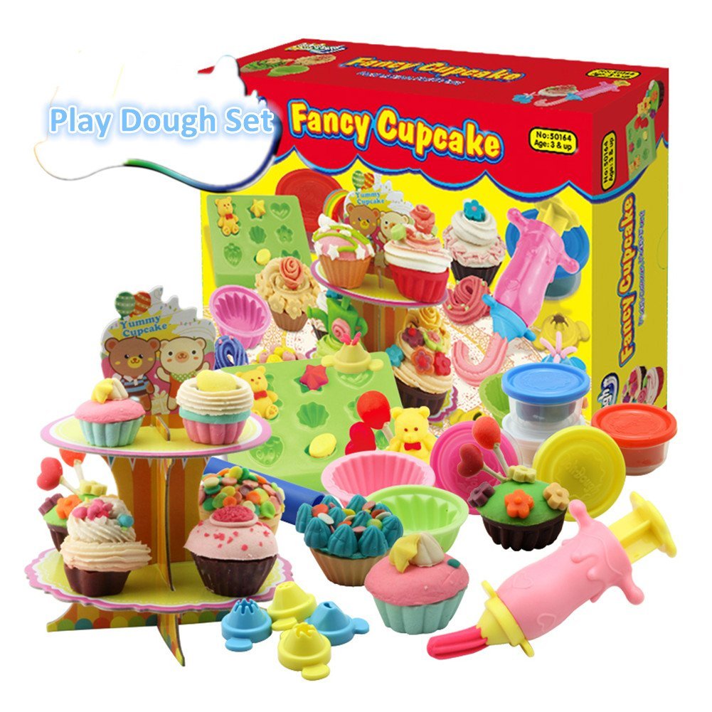 Bột nặn Fajiabao 3D Play Dough Tools with Molds and Models Cupcake