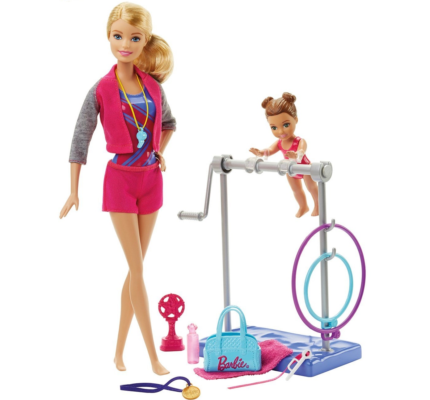 Búp bê Barbie trong phòng tập Gym Barbie Gymnastic Coach Dolls & Playset
