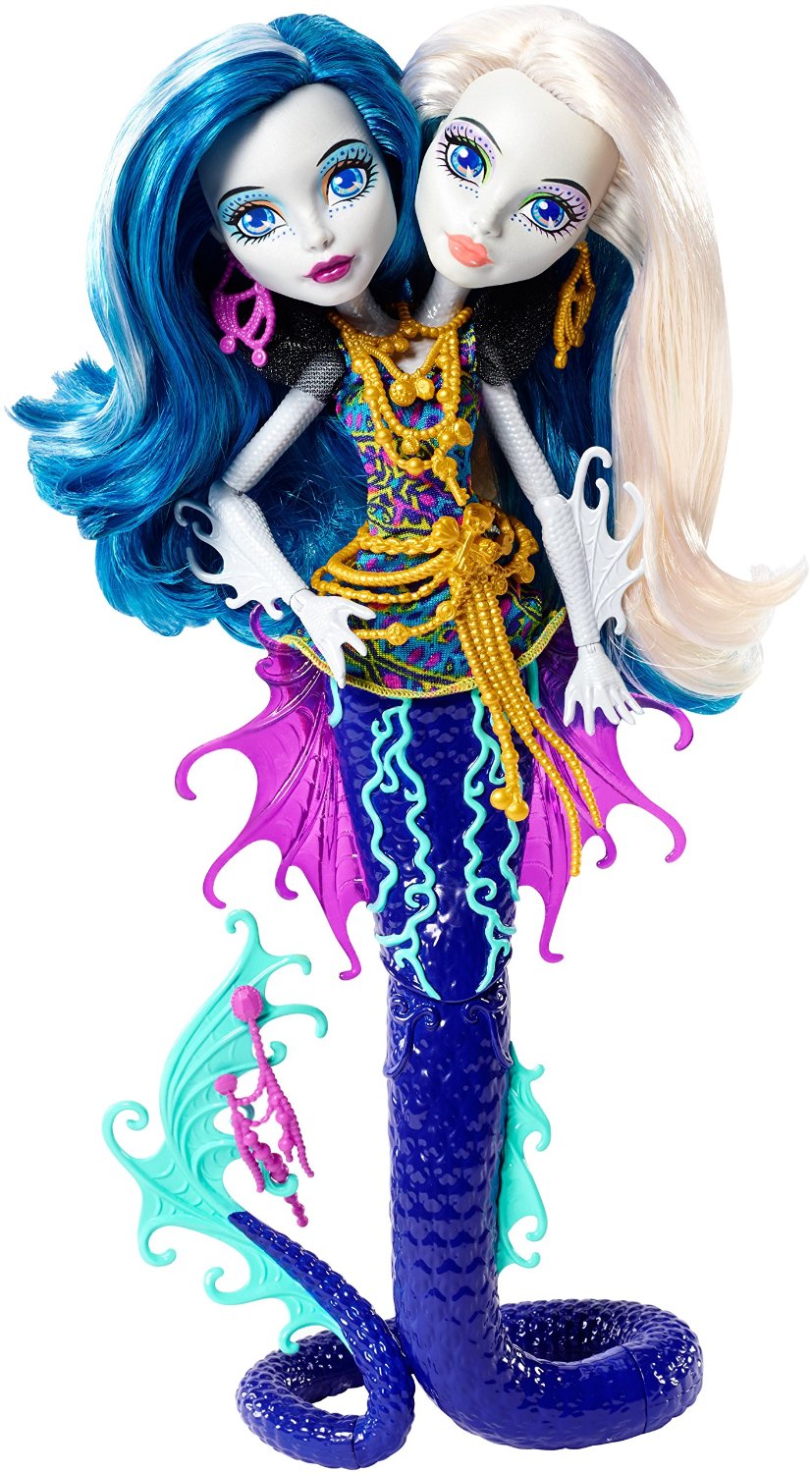 Búp bê quái vật hai đầu xinh đẹp Monster High Great Scarrier Reef Peri & Pearl Serpintine Doll