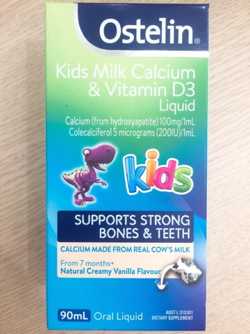 Canxi khủng long dạng lỏng Ostelin - Kids Milk Calcium & Vitamin D3 Liquid 90ml.
