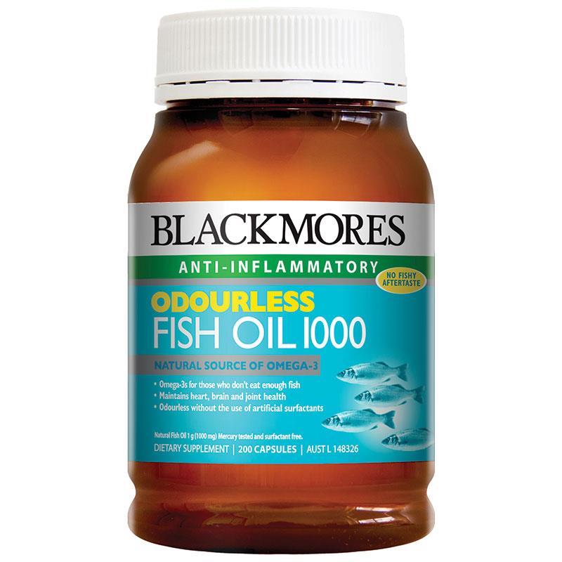 Dầu cá không mùi Blackmores Odourless Fish Oil mini Capsules (400 viên)