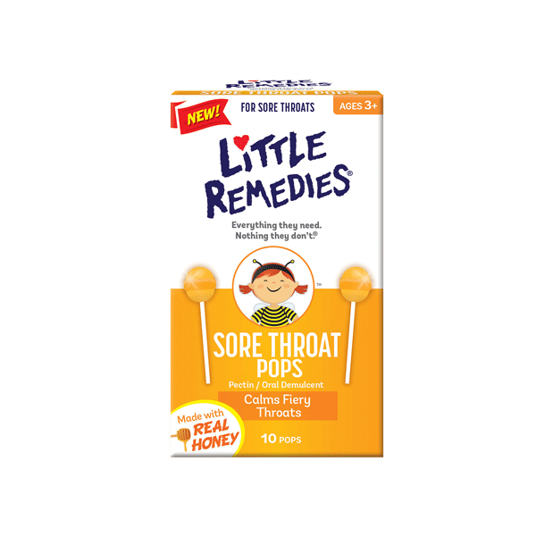 Kẹo mút ngậm ho Little Remedies Honey Pops