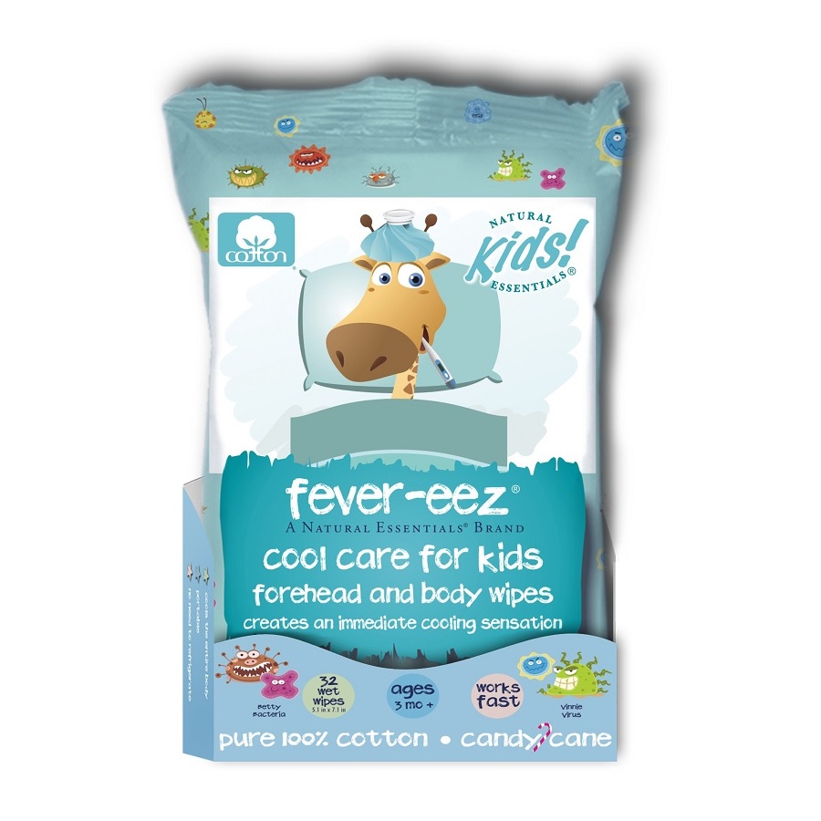 Khăn lau hạ sốt cho bé Fever-eez Cool Care Forehead and Body Wipes for Kids and Babies