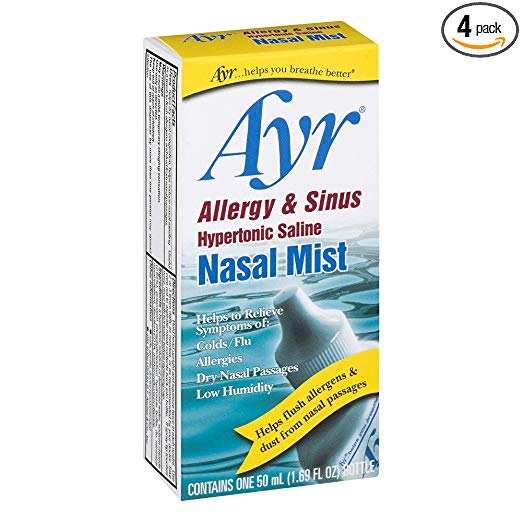 Nước muối cấp ẩm trị sưng mũi, thông mũi Ayr Allergy & Sinus Hypertonic Saline Nasal Mist