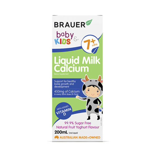Siro Brauer Baby & Kids Liquid Milk Canxi cho bé từ 7 tháng tuổi 200ml.