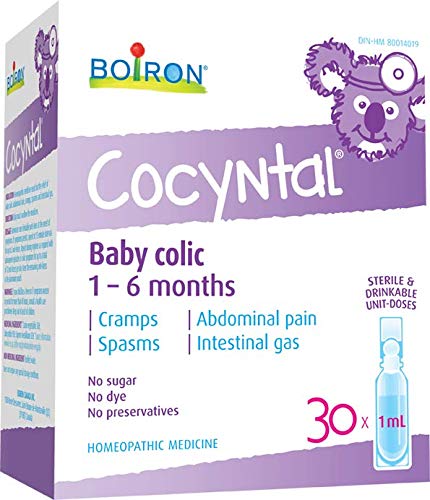 Thuốc vi lượng đồng căn COCYNTAL BOIRON làm giảm đau bụng cho bé .