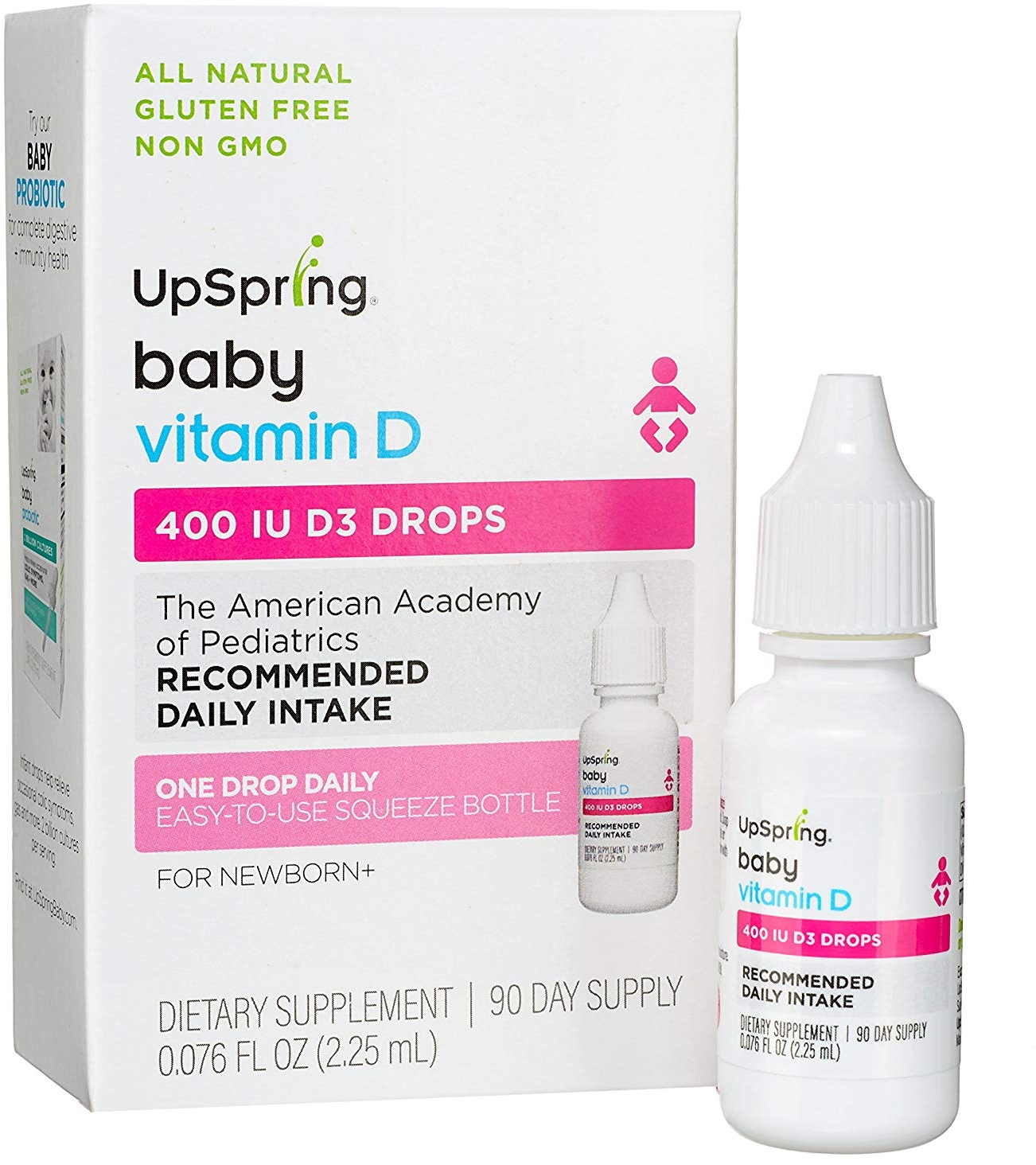 UpSpring Baby Vitamin D 400 IU D3 Drops cho trẻ sơ sinh