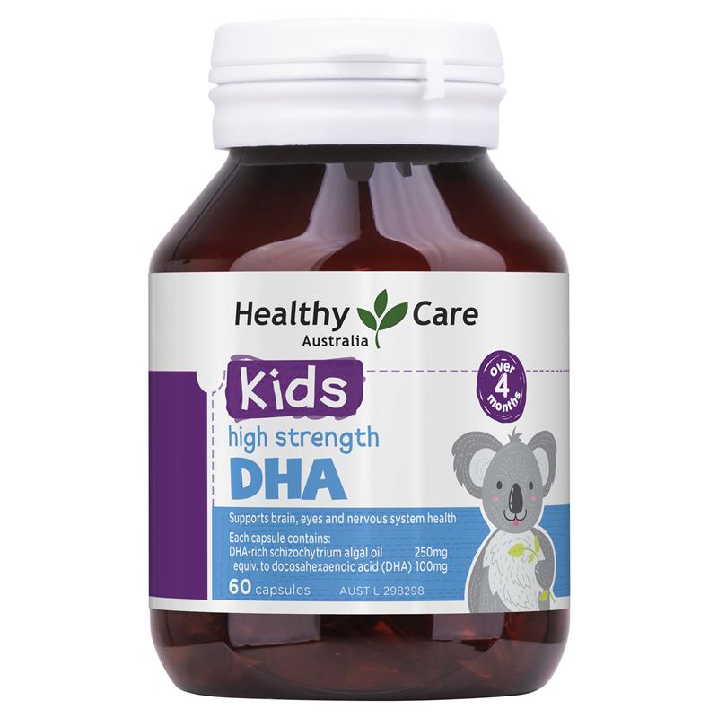 Viên uống bổ sung DHA cho trí não bé Healthy Care Kids High DHA 60 viên.