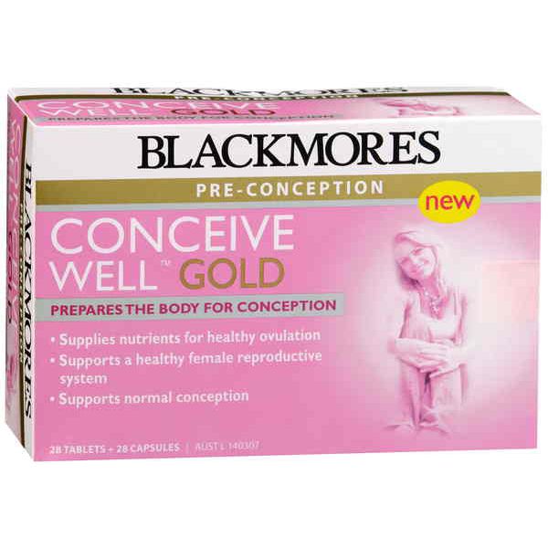 Viên uống tăng khả năng thụ thai Blackmores Conveice Well Gold của Úc.