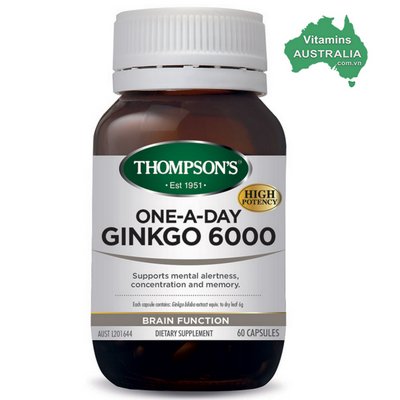 Viên uống tuần hoàn não Thompson’s One-A-Day Ginkgo 6000mg 60 viên