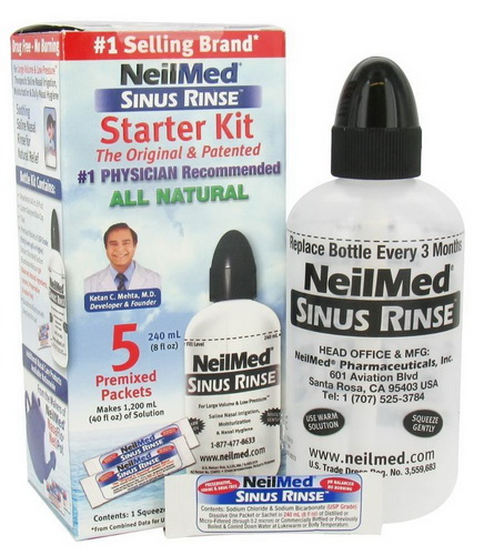 Bình rửa mũi Neil Med Sinus Rinse (kèm 5 gói muối) (240ml)