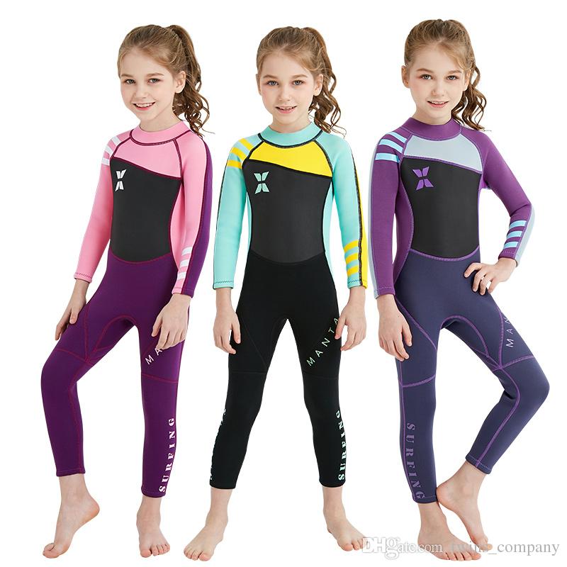 Bộ đồ bơi dài tay cho bé gái DIVE SAIL Children's Diving Suit Sunscreen Quick-dry Long Sleeved One-piece Jellyfish Swimming Suit for Girl