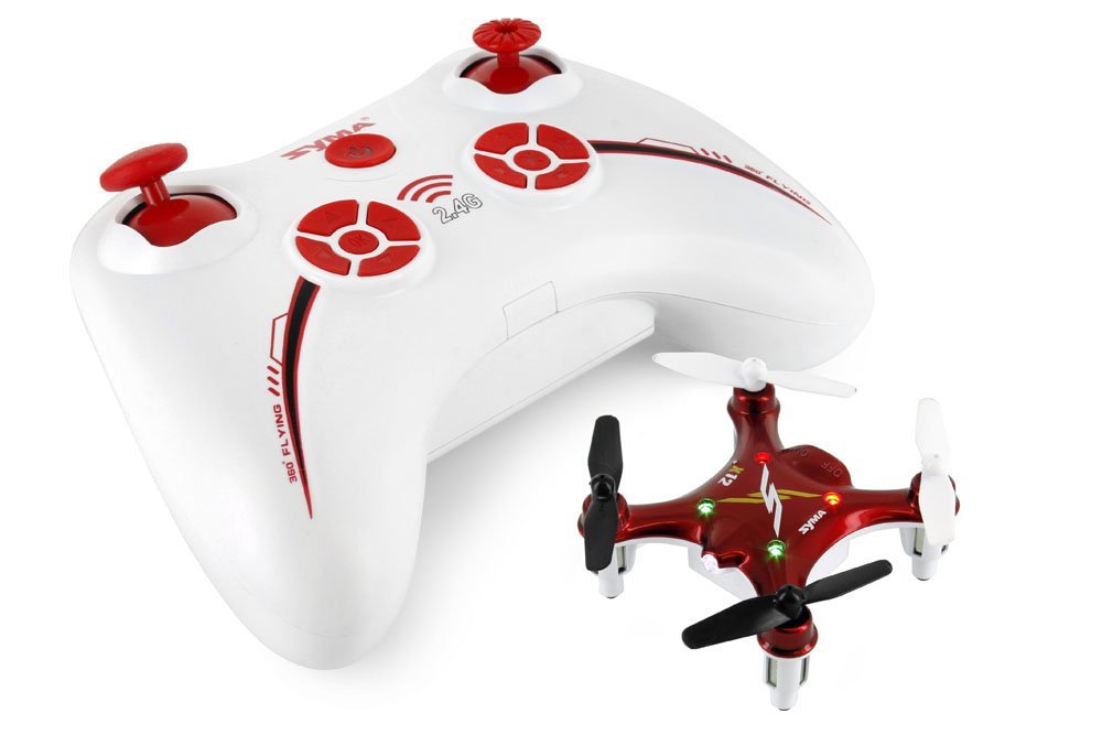 Đồ chơi máy bay trực thăng điều khiển từ xa Syma X12 Mini Nano 6-Axis Gyro 4 Channel RC Quadcopter (RED)