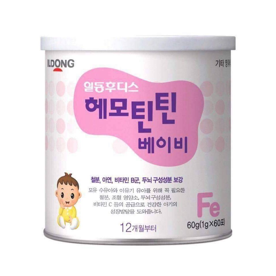 Hemo TinTin bổ sung Sắt và Vitamin của ILDong Hàn Quốc (60 Gói)