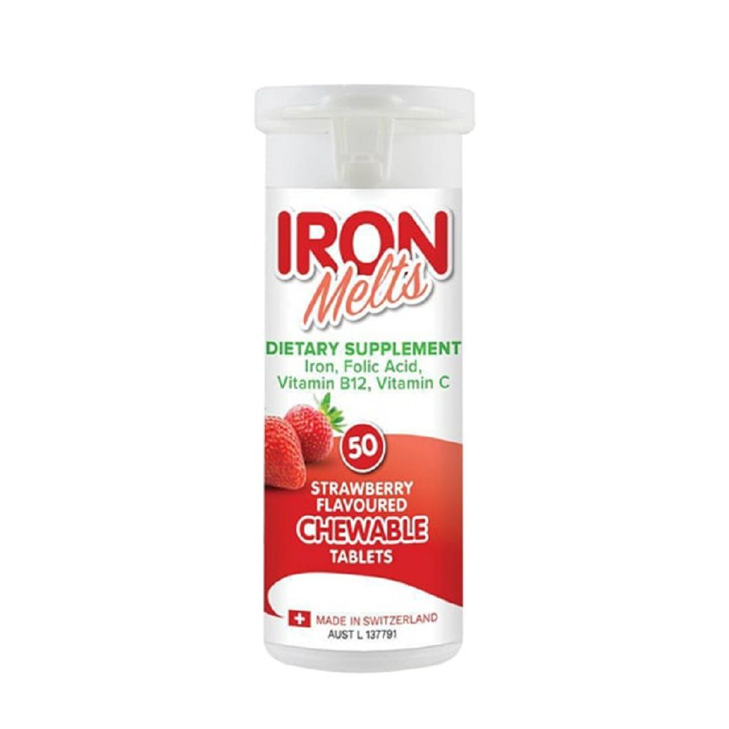 Iron Melts viên Bổ Sung Sắt, Acid Folic, Vitamin B12 Và Vitamin C, 50 viên