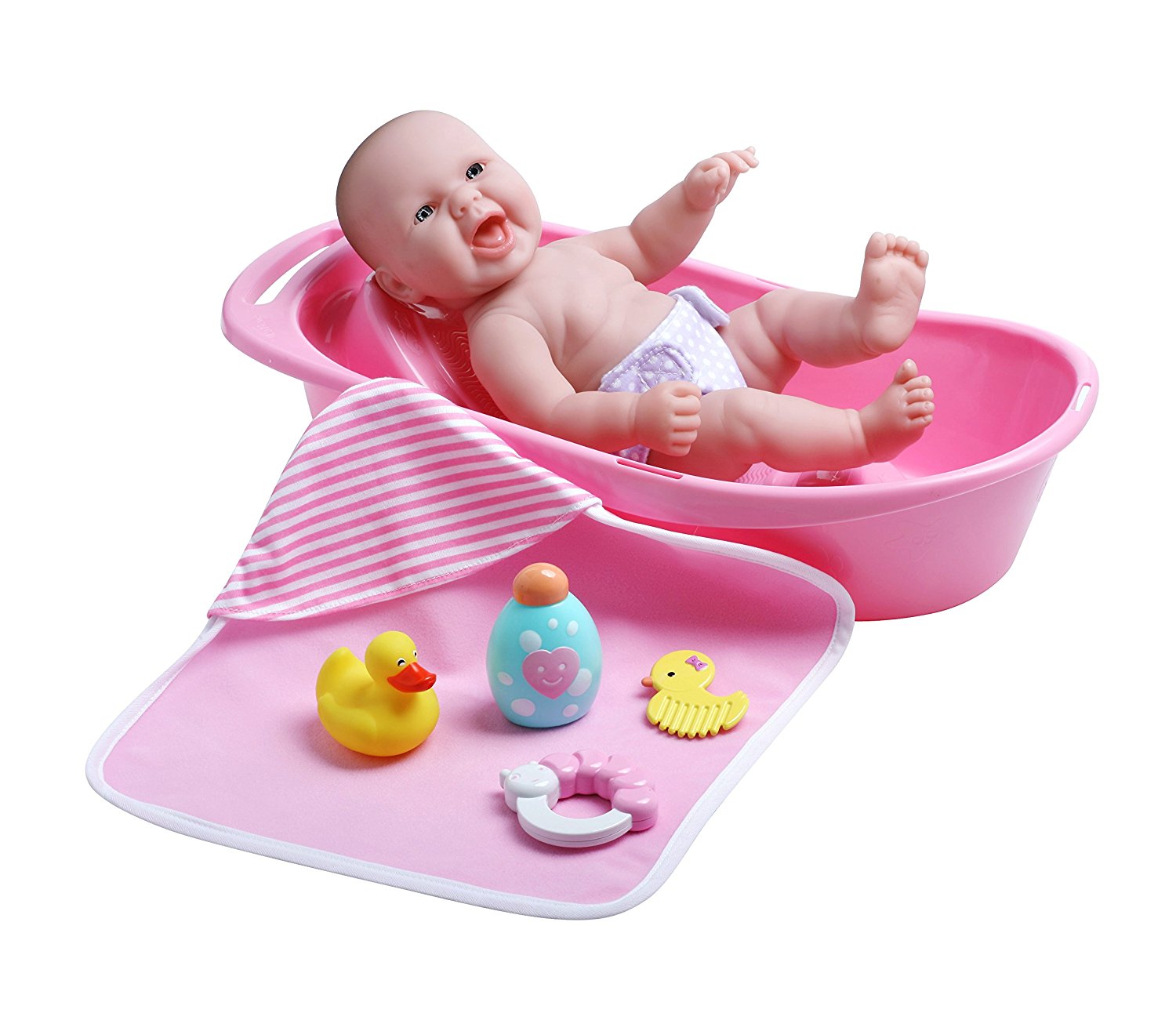 Đồ chơi búp bê tập tắm cho em JC Toys La Newborn Realistic Baby Doll Bathtub Gift Set Featuring