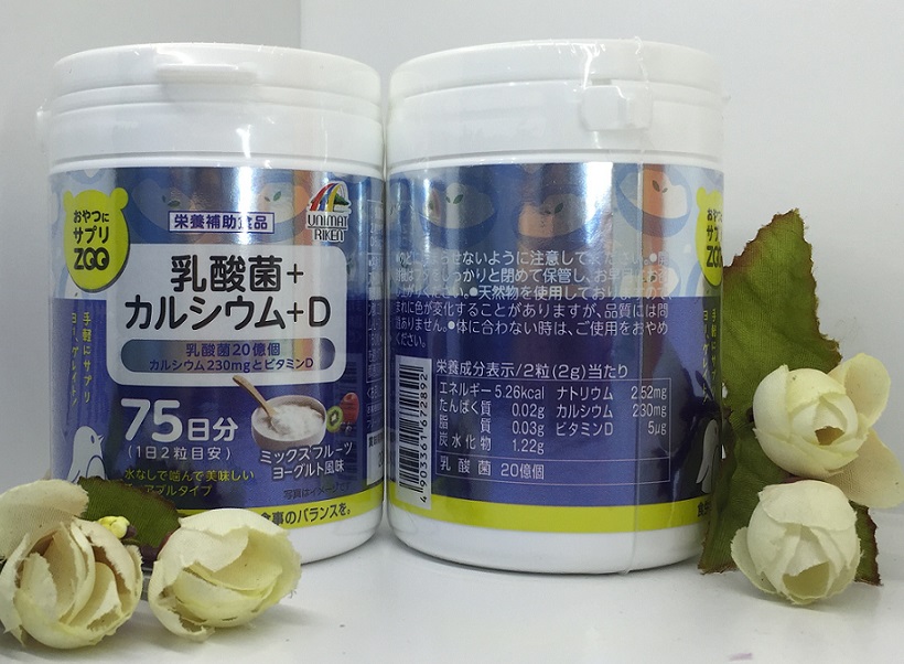 Kẹo bổ sung Canxi và Vitamin D Unimat Riken Nhật Bản