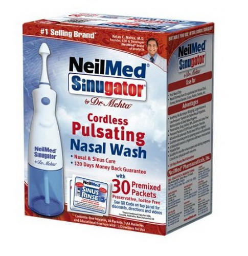 Máy rửa mũi NeilMed cho trẻ em, người lớn (chạy bằng pin) (30 gói muối)