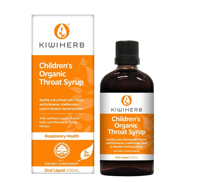 Siro ho Kiwi Children's Organic Throat Syrup 100ml cho trẻ từ 0 - 12 tuổi