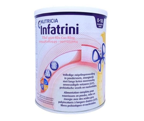 Sữa năng lượng cao Infatrini dạng bột của đức cho bé từ 0-18 tháng tuổi
