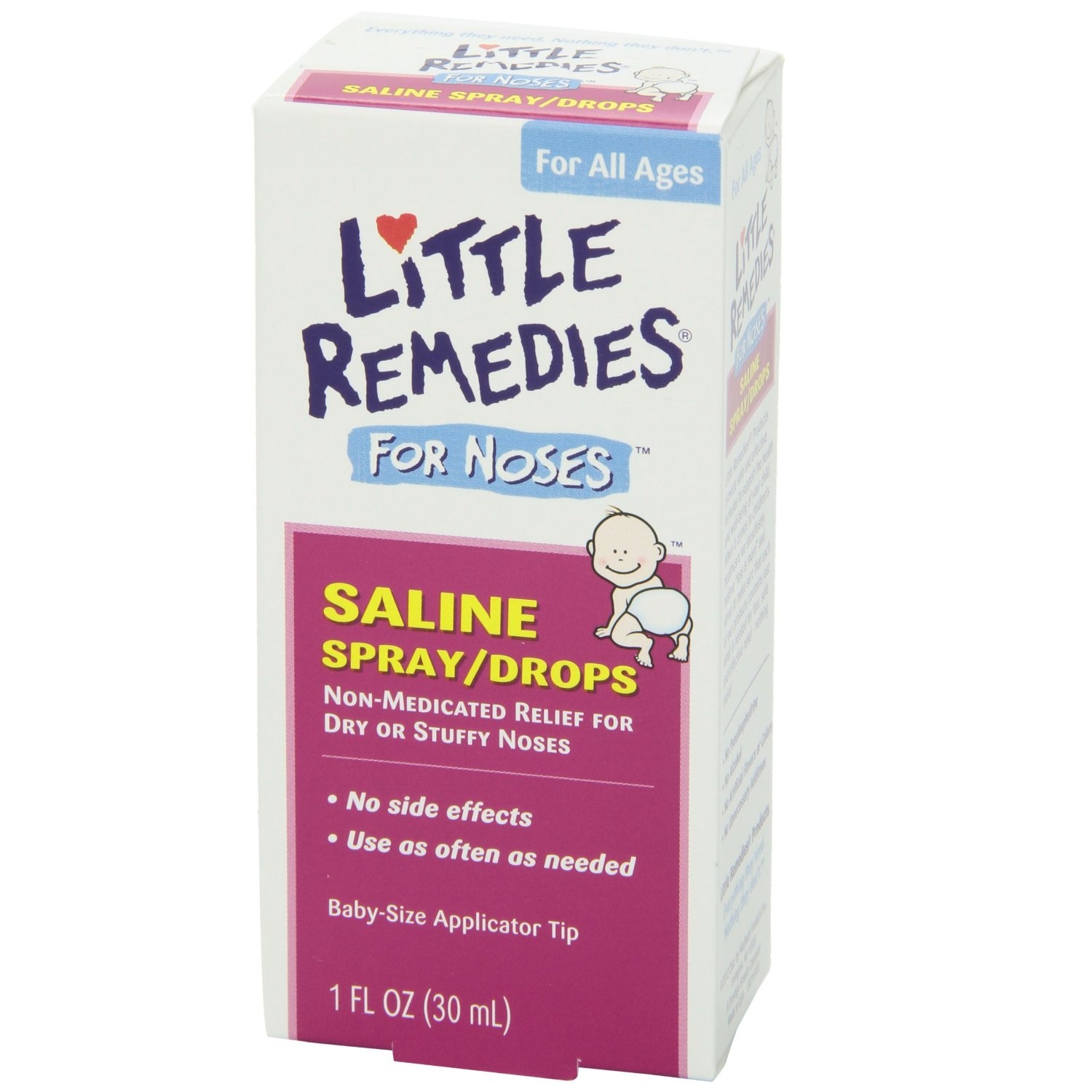 Nước muối sinh lý trị nghẹt mũi cho bé Little Remedies 30ml