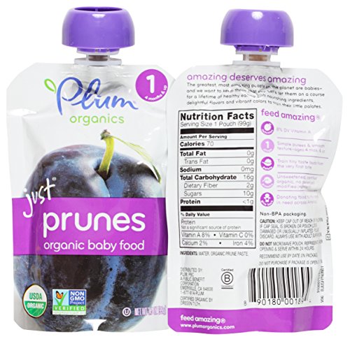 Trái cây nghiền ăn dặm cho bé vị mận Plum Organic Just Prunes Organic Baby Food step 1 (4m+)