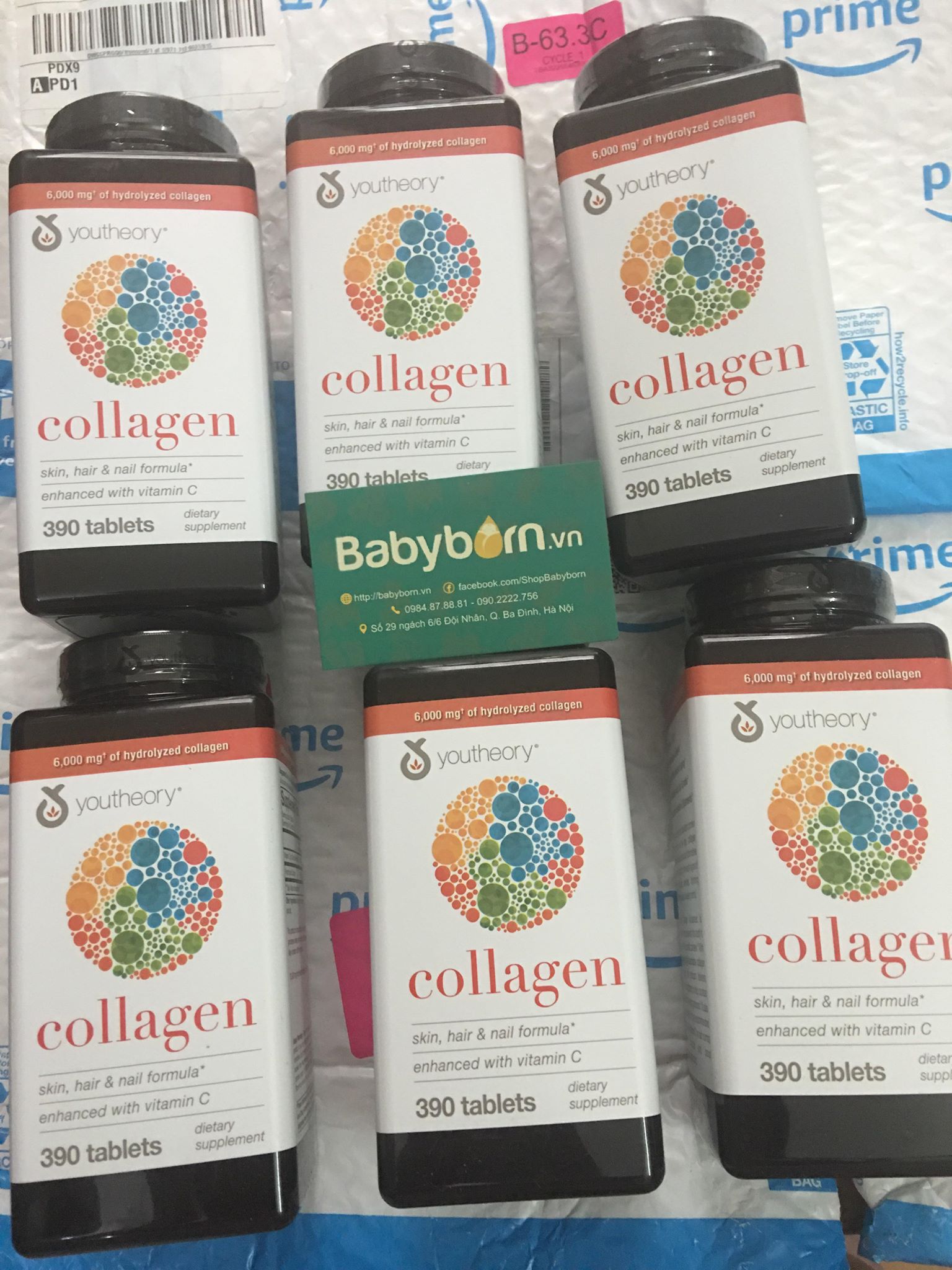 Viên uống bổ sung Collagen chống lão hóa da Collagen 390 tablets Youtheory Type 1 2 & 3